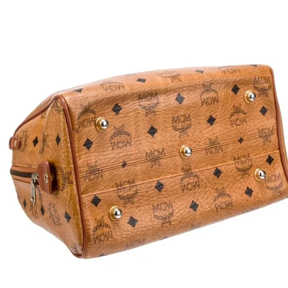 💎AUTHENTIC💎 MCM Cognac Visetos Boston Bag with matching small coin pouch - Picture 7 of 17